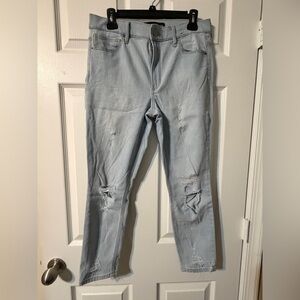 Express Stretch Light Wash Cropped Leggings